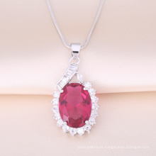 Nuevo diseño de moda Rose Flower Jewelry Crystal Pendants Necklace